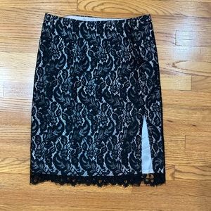 Black Lace Pencil Skirt by Trina Turk